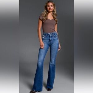 Buckle Medium Blue High-Rise Wide Leg Jeans